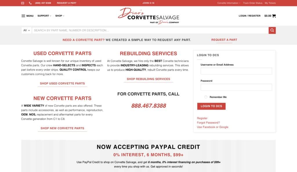 Corvette Salvage Homepage