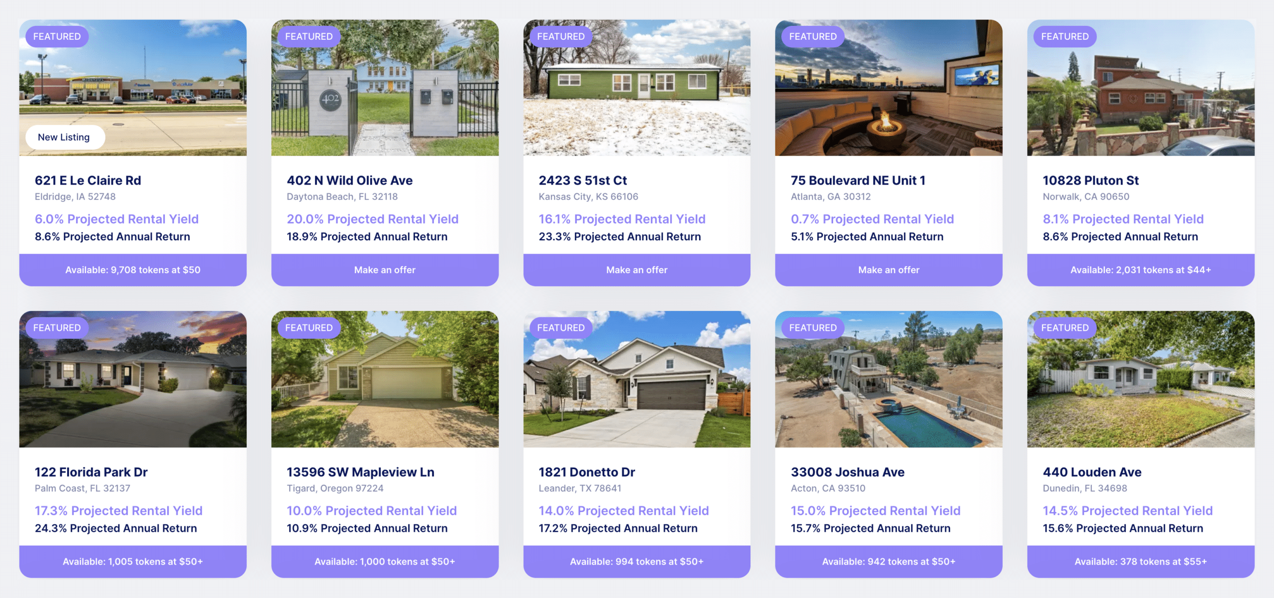 Here are some of the Web3 real estate properties that are listed on Lofty's online marketplace.